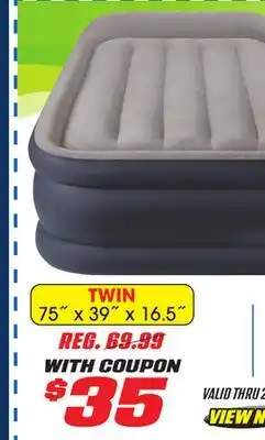 Big 5 Intex Twin 16.5 Deluxe Pillow Rest Dura-Beam Airbed with Built-In Electric Pump offer