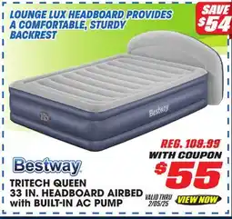 Big 5 Bestway Tritech Queen 33 Headboard Airbed with Built-In AC Pump offer