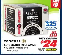 Big 5 Federal AutoMatch .22LR Ammo 325 Rounds offer