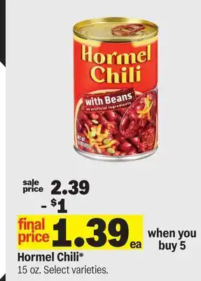 Meijer Hormel Chili offer