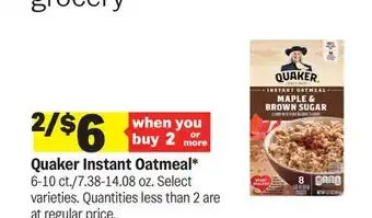 Meijer Quaker Instant Oatmeal offer