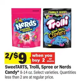 Meijer SweeTARTS, Trolli, Spree or Nerds Candy offer