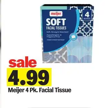 Meijer Meijer 4 Pk. Facial Tissue offer