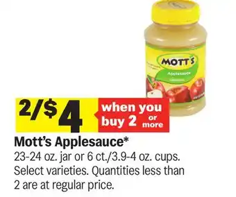 Meijer Mott's Applesauce offer