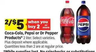 Meijer Coca-Cola, Pepsi or Dr Pepper Products offer