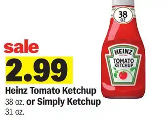 Meijer Heinz Tomato Ketchup 38 oz. or Simply Ketchup 31 oz offer