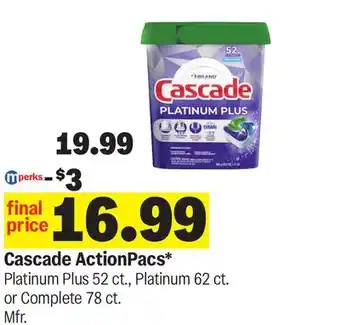 Meijer Cascade ActionPacs offer