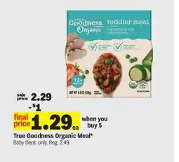 Meijer True Goodness Organic Meal offer