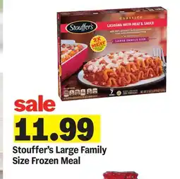 Meijer Stouffer's Large Family Size Frozen Meal offer