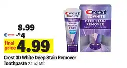 Meijer Crest 3D White Deep Stain Remover Toothpaste offer