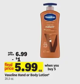 Meijer Vaseline Hand or Body Lotion offer