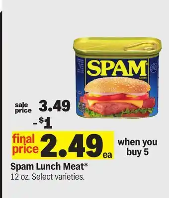 Meijer Spam Lunch Meat offer