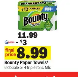 Meijer Bounty Paper Towels offer