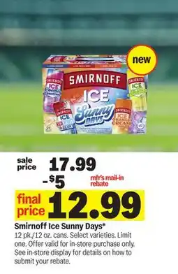 Meijer Smirnoff Ice Sunny Days offer