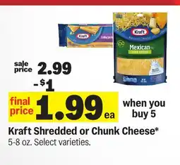 Meijer Kraft Shredded or Chunk Cheese offer