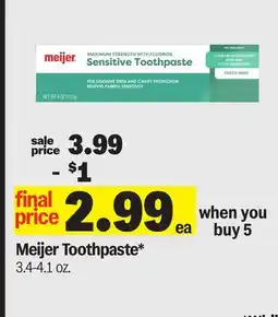 Meijer Meijer Toothpaste offer