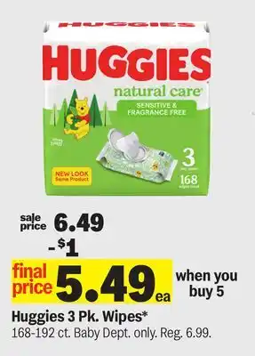 Meijer Huggies 3 Pk. Wipes offer