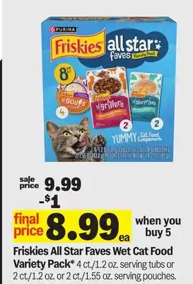 Meijer Friskies All Star Faves Wet Cat Food Variety Pack offer