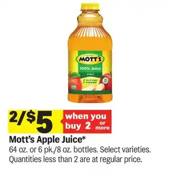 Meijer Mott's Apple Juice offer