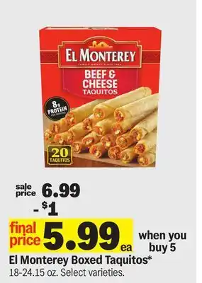 Meijer El Monterey Boxed Taquitos offer