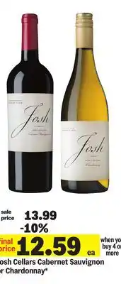 Meijer Josh Cellars Cabernet Sauvignon or Chardonnay offer