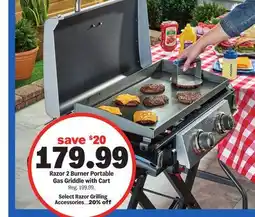 Meijer Razor 2 Burner Portable Gas Griddle with Cart offer