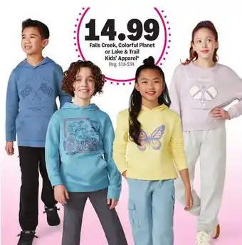 Meijer Falls Creek, Colorful Planet or Lake & Trail Kids' Apparel offer