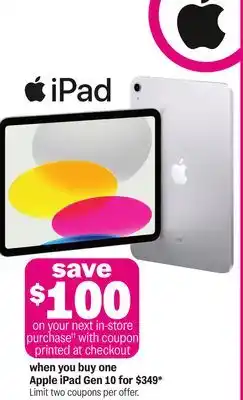 Meijer Apple iPad Gen 10 offer