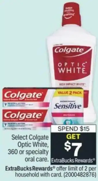 CVS Colgate Optic White, 360 Or Specialty Oral Care offer