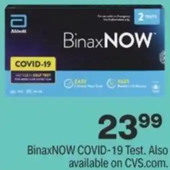 CVS BinaxNow Covid-19 Test offer