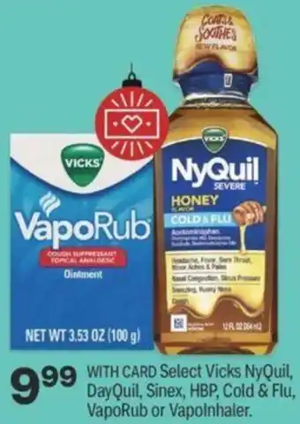 CVS Dayquil, Sinex, HBP, Cold & Flu, VapoRub Or Vapolnhaler offer
