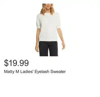 Costco Matty M Ladies' Eyelash Sweater offer