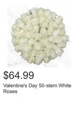 Costco Valentine's Day 50-stem White Roses offer