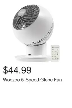 Costco Woozoo 5-Speed Globe Fan offer