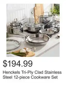 Costco Henckels Tri-Ply Clad Stainless Steel 12-piece Cookware Set offer