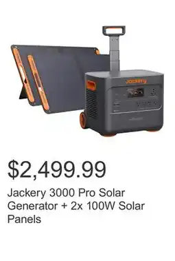 Costco Jackery 3000 Pro Solar Generator + 2x 100W Solar Panels offer