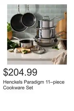 Costco Henckels Paradigm 11–piece Cookware Set offer