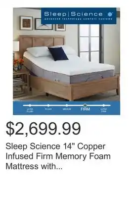 Costco Sleep Science 14 Copper Infused Firm Memory Foam Mattress with Adjustable Q-Plus Base offer