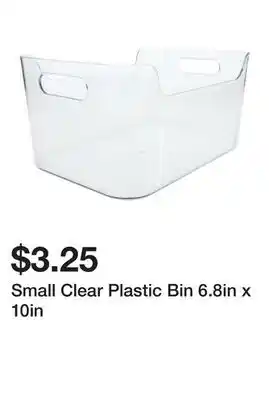 Five Below Small Clear Plastic Bin 6.8in x 10in offer