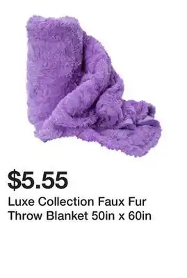 Five Below Luxe Collection Faux Fur Throw Blanket 50in x 60in offer