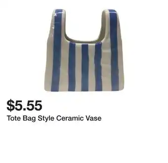 Five Below Tote Bag Style Ceramic Vase offer