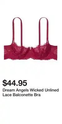 Victoria's Secret Dream Angels Wicked Unlined Lace Balconette Bra offer