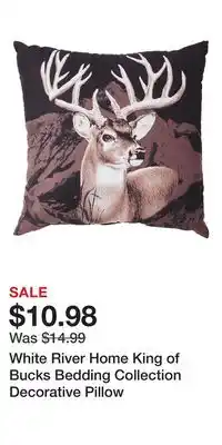 Cabela's White River Home King of Bucks Bedding Collection Decorative Pillow offer