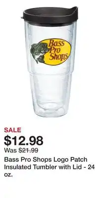 Cabela's Bass Pro Shops Logo Patch Insulated Tumbler with Lid - 24 oz offer