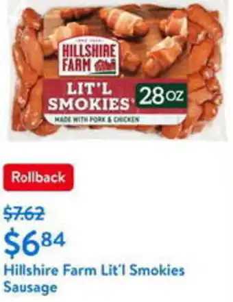 Walmart Hillshire Farm Lit'l Smokies Sausage offer