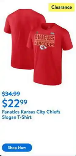 Walmart Fanatics Kansas City Chiefs Slogan T-Shirt offer