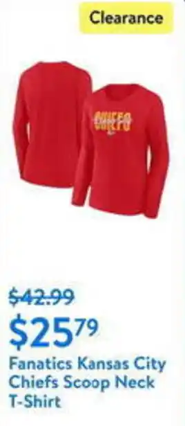 Walmart Fanatics Kansas City Chiefs Scoop Neck T-Shirt offer