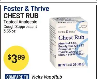 Health Mart Foster & Thrive CHEST RUB offer