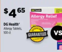 Dollar General DG Health Allergy Tablets offer