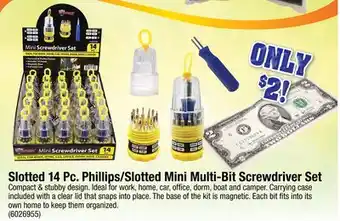 Ace Hardware Slotted 14 Pc. Phillips/Slotted Mini Multi-Bit Screwdriver Set offer